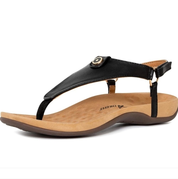 Athlefit Sandals Womens T-Strap Orthopedic Shoes Sz 42, US 10 NonSlip Rubber Sol - Picture 1 of 8